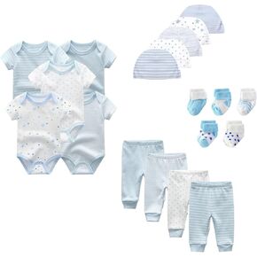 JELYLOVE Unisex Baby Boy Girl Layette Sets Bodysuits Pants And Accessories 19 Packs Comfort Infant Outfit New Born Essentials