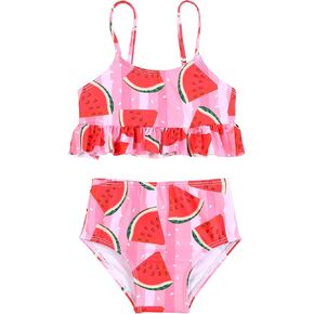 puseky Toddler Baby Girls Two Pieces Swimsuit Sleeveless Strap Bikini Swimwear Summer Beach Bathing Suit 6M-4T