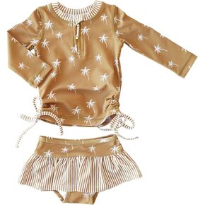 Caden Lane® UPF 50+ Long Sleeve Rash Guard Top with Ruffle Skirt for Babies & Toddlers