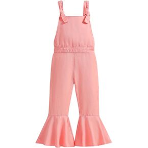 ZAXARRA Toddler Baby Girl Overalls Halter Baby Bell Bottom Baby Flare Leg Jumpsuit Spring Summer Clothes