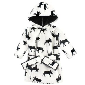 Hudson Baby Unisex Baby Mink with Faux Fur Lining Pool and Beach Robe Cover-ups, Moose, 18-24 Months
