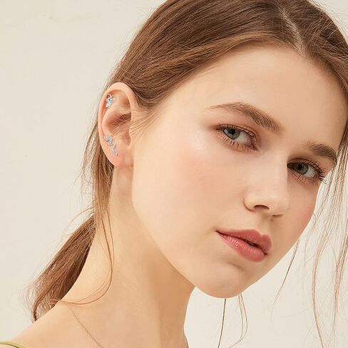 FIASASO 16 قطعة 16 جرام أقراط الغضروف للنساء في سن المراهقة 316L الفولاذ المقاوم للصدأ أعلى المسمار تشيكوسلوفاكيا نجمة النحل ثعبان تتدلى محارة الحلزون الزنمة أقراط مسطحة الظهر المسمار الخلفي الأذن ثقب المجوهرات in Kuwait