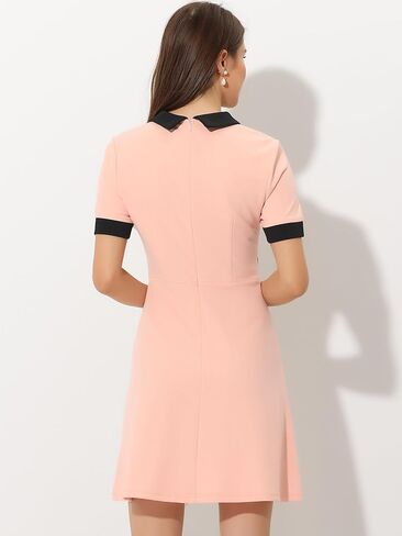 Allegra K Women's Vintage Work Dress Contrast Color Fit and Flare Dresses in Kuwait