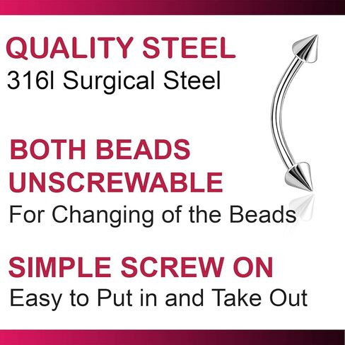 2 قطعة القرط الغضروف 16 جرام الأسود الجراحية الصلب سبايك Labret الشفاه خواتم الحاجب ثقب محارة الرخ مجوهرات أكثر أطوال in Kuwait