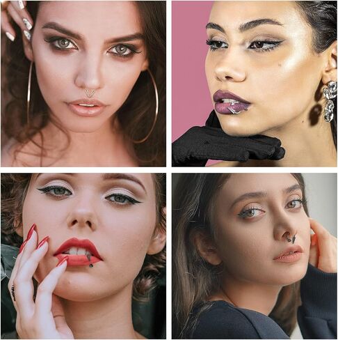 YOFANST 16g Stainless Steel Long Spike Nose Septum Rings Horseshoe Hoop Labret Ring 10mm 12mm in Kuwait