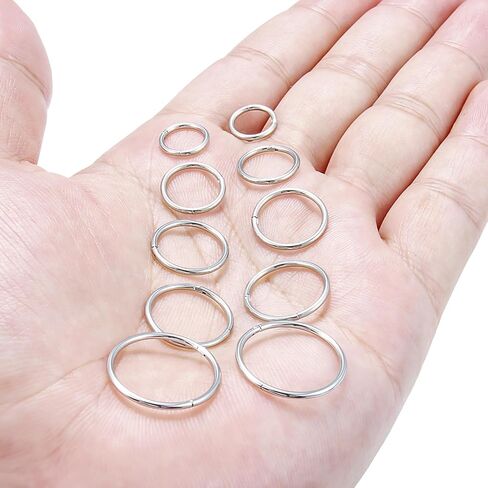 Ftovosyo 3-5 أزواج 16G حلقة حاجز فولاذي جراحي Tragus Cartilge Helix Earring Hoop Piercing Jewelry للنساء والرجال حلقة نقر مفصلية لا تسبب الحساسية مقاس مختلط 8-16 مم in Kuwait