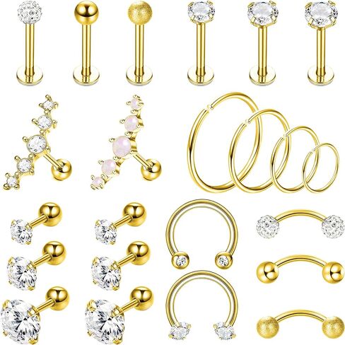 Drperfect 16G الغضروف القرط هوب للنساء إلى الأمام اللولب روك Daith محارة الزنمة الأذن ثقب المجوهرات in Kuwait