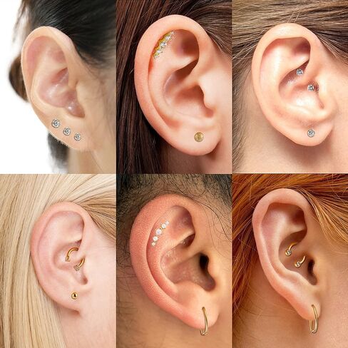 Drperfect 16G الغضروف القرط هوب للنساء إلى الأمام اللولب روك Daith محارة الزنمة الأذن ثقب المجوهرات in Kuwait