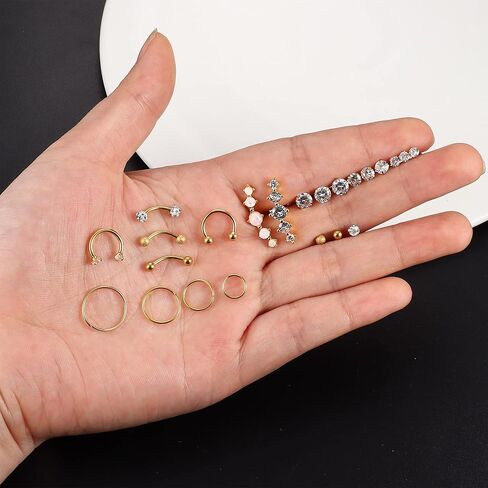 Drperfect 16G الغضروف القرط هوب للنساء إلى الأمام اللولب روك Daith محارة الزنمة الأذن ثقب المجوهرات in Kuwait