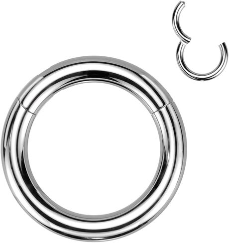Pierced Owl 12GA-8GA Large Gauge F136 Implant Grade Titanium 10mm Diameter Hinged Segment Clicker Ring in Saudi Arabia
