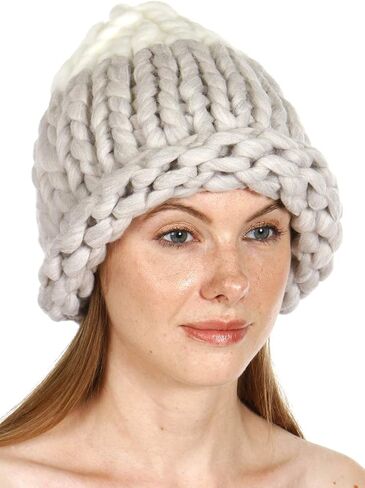 قبعة صغيرة من SERENITA Slouch للنساء. قبعة متماسكة مكتنزة للغاية. قبعة صغيرة كبيرة الحجم للنساء. كابل مطاطي بحلقة كبيرة in Kuwait