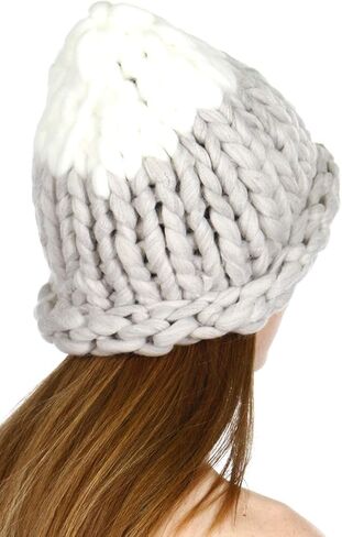 قبعة صغيرة من SERENITA Slouch للنساء. قبعة متماسكة مكتنزة للغاية. قبعة صغيرة كبيرة الحجم للنساء. كابل مطاطي بحلقة كبيرة in Kuwait