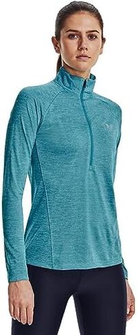 Under Armour Women's Tech Twist ½ Zip Long-Sleeve Pullover , Beta Tint (658)/Metallic Silver , X-Small in Saudi Arabia