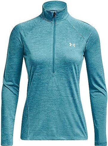 Under Armour Women's Tech Twist ½ Zip Long-Sleeve Pullover , Beta Tint (658)/Metallic Silver , X-Small in Saudi Arabia