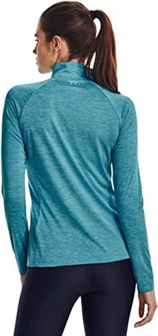 Under Armour Women's Tech Twist ½ Zip Long-Sleeve Pullover , Beta Tint (658)/Metallic Silver , X-Small in Saudi Arabia