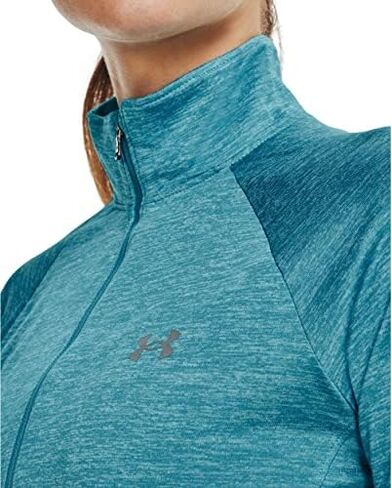 Under Armour Women's Tech Twist ½ Zip Long-Sleeve Pullover , Beta Tint (658)/Metallic Silver , X-Small in Saudi Arabia