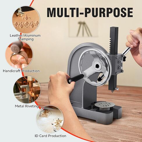 مكبس أربور 1 طن بعجلة يدوية، مكبس أربور يدوي من الحديد الزهر عالي التحمل 1 طن، أقصى ارتفاع 6.45 بوصة، مكبس أربور سطح المكتب، آلة ضغط معدنية للختم وتشكيل الانحناء والتمدد in Kuwait