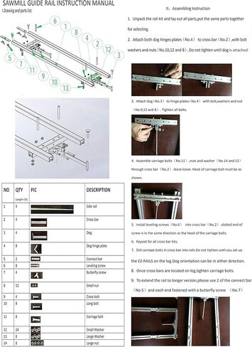نظام دليل مطحنة السكك الحديدية بطول 9 أقدام، 3 مجموعات من العارضة تعمل مع مطحنة المنشار... in Kuwait