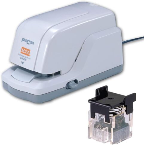 MAX USA CORP. EH-20F EH-20F دباسة وخرطوشة دباسة كهربائية مضادة للتكدس، غطاء 25 ورقة، رمادي، 3.3 بوصة × 3.2 بوصة × 6.6 بوصة in Kuwait