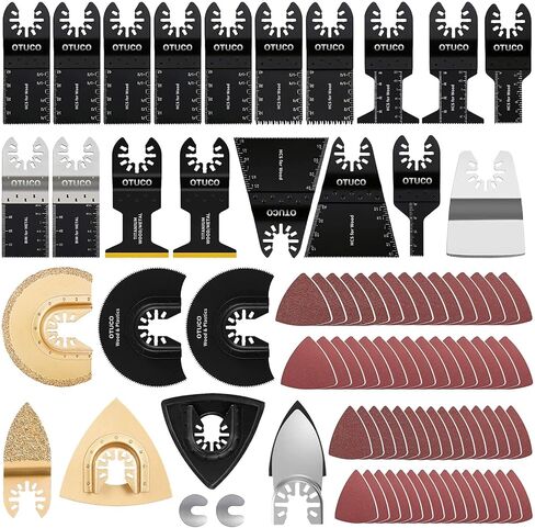 150Pcs Oscillating Saw Blades, Multi-Tool Blades Kit for DeWalt Ryobi | Bi-Metal Blades for Wood Metal Cutting, Oscillating Tool Accessories Tool Blade Kits for Makita, Rockwell, with Sanding Paper in Saudi Arabia