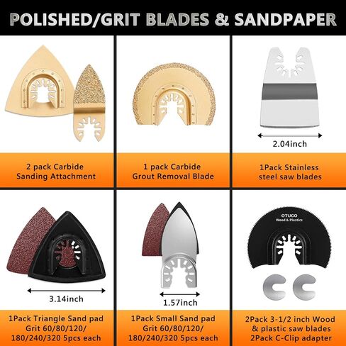 150Pcs Oscillating Saw Blades, Multi-Tool Blades Kit for DeWalt Ryobi | Bi-Metal Blades for Wood Metal Cutting, Oscillating Tool Accessories Tool Blade Kits for Makita, Rockwell, with Sanding Paper in Saudi Arabia