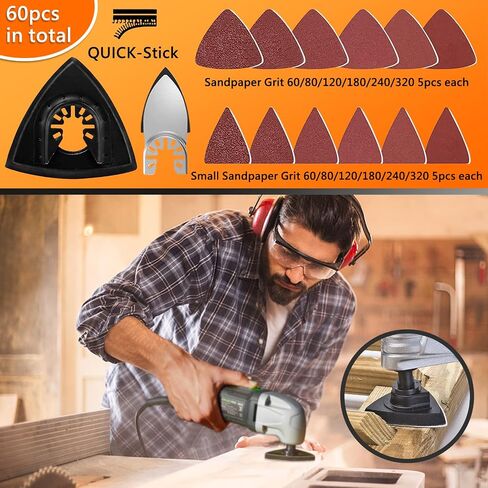 150Pcs Oscillating Saw Blades, Multi-Tool Blades Kit for DeWalt Ryobi | Bi-Metal Blades for Wood Metal Cutting, Oscillating Tool Accessories Tool Blade Kits for Makita, Rockwell, with Sanding Paper in Saudi Arabia