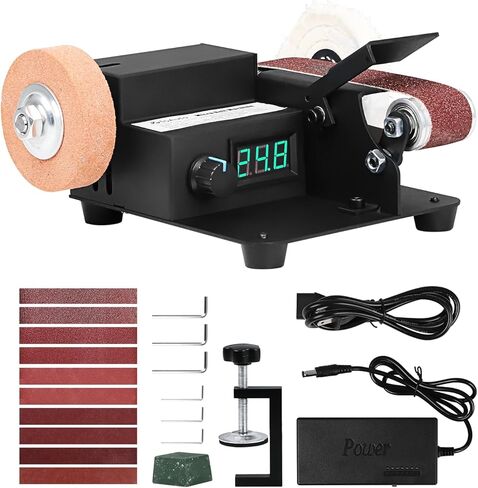 أداة تلميع سطح المكتب بحزام كهربائي صغير من تو أوتو، مخزن مؤقت مع شاشة LED - تحكم متغير لا نهائي بسرعتين، أداة كهربائية متعددة الوظائف 3 في 1 in Kuwait