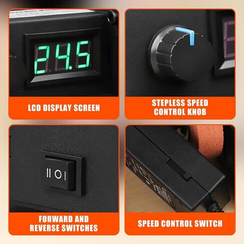 أداة تلميع سطح المكتب بحزام كهربائي صغير من تو أوتو، مخزن مؤقت مع شاشة LED - تحكم متغير لا نهائي بسرعتين، أداة كهربائية متعددة الوظائف 3 في 1 in Kuwait