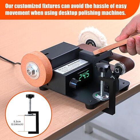 أداة تلميع سطح المكتب بحزام كهربائي صغير من تو أوتو، مخزن مؤقت مع شاشة LED - تحكم متغير لا نهائي بسرعتين، أداة كهربائية متعددة الوظائف 3 في 1 in Kuwait
