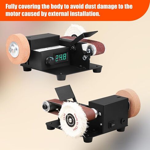 أداة تلميع سطح المكتب بحزام كهربائي صغير من تو أوتو، مخزن مؤقت مع شاشة LED - تحكم متغير لا نهائي بسرعتين، أداة كهربائية متعددة الوظائف 3 في 1 in Kuwait
