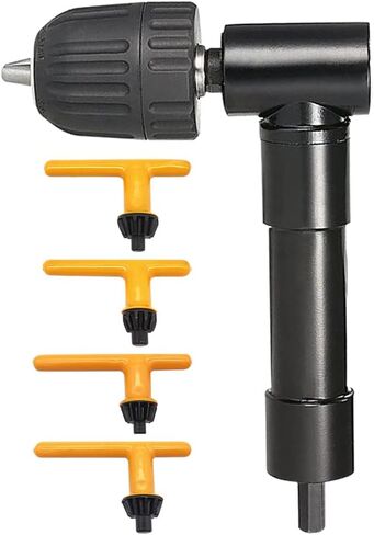 90 Degree Angle Drill With 4 Keys, 0.8-10mm Right Angle Bend Extension, Right Angle Drill Attachment, Cordless Right Angle Drill Attachment Adapter 90 Degree Handle Chuck in Kuwait