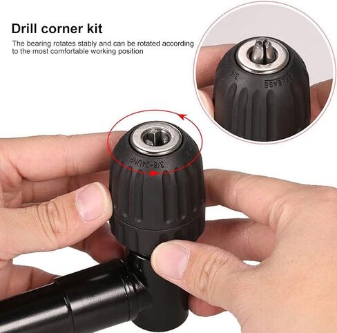 90 Degree Angle Drill With 4 Keys, 0.8-10mm Right Angle Bend Extension, Right Angle Drill Attachment, Cordless Right Angle Drill Attachment Adapter 90 Degree Handle Chuck in Kuwait