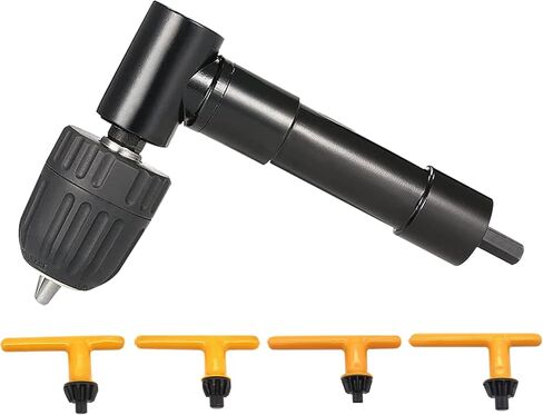 90 Degree Angle Drill With 4 Keys, 0.8-10mm Right Angle Bend Extension, Right Angle Drill Attachment, Cordless Right Angle Drill Attachment Adapter 90 Degree Handle Chuck in Kuwait