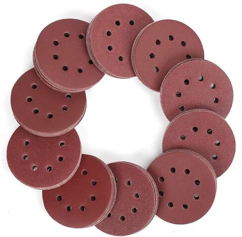 5 Inch 8 Holes Hook and Loop Sanding Discs, Assorted Round Sandpaper with Adhesive Backing for Random Orbital Sander, Woodworking, Automotive, Sand Paper (60 80 100 120 150 180 240 320 400 600 Girts) in Saudi Arabia