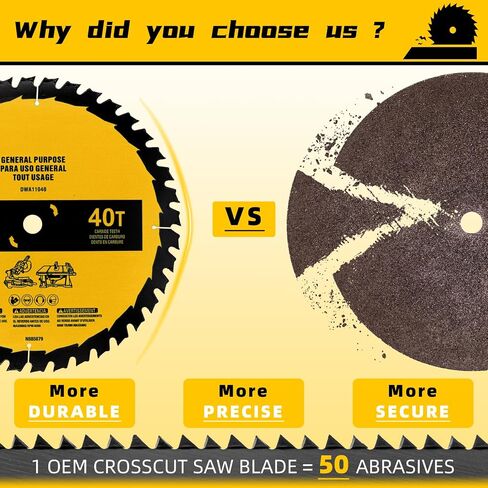 2-Pack 10in 40T/60T Table Saw Blades Compatible with Dewalt Table/Miter Saw Blade DWA-110CMB 10 in Saw Blade for Table Saw Replace for DWA11040/DWA11060 Fine Finish in Saudi Arabia