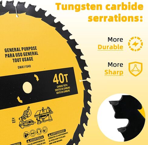 2-Pack 10in 40T/60T Table Saw Blades Compatible with Dewalt Table/Miter Saw Blade DWA-110CMB 10 in Saw Blade for Table Saw Replace for DWA11040/DWA11060 Fine Finish in Saudi Arabia