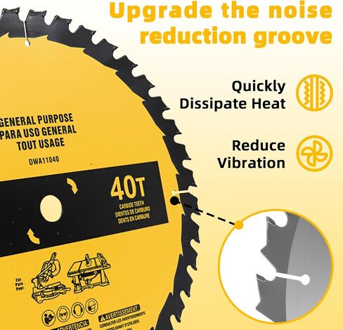 2-Pack 10in 40T/60T Table Saw Blades Compatible with Dewalt Table/Miter Saw Blade DWA-110CMB 10 in Saw Blade for Table Saw Replace for DWA11040/DWA11060 Fine Finish in Saudi Arabia