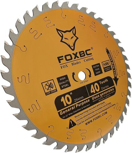 FOXBC 10-Inch Table Saw Blade, 40-Tooth, Ultimate General Purpose Saw Blade Wood Cutting, 5/8-Inch Arbor in Saudi Arabia