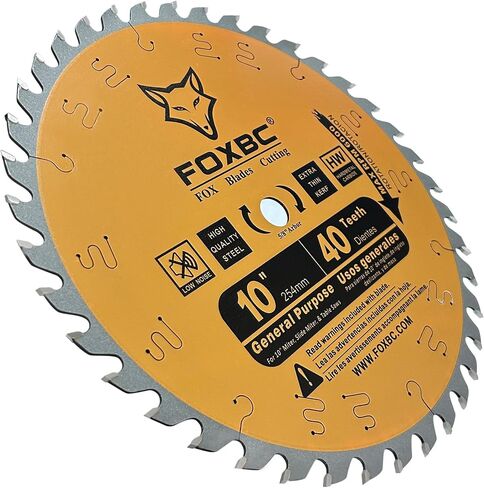 FOXBC 10-Inch Table Saw Blade, 40-Tooth, Ultimate General Purpose Saw Blade Wood Cutting, 5/8-Inch Arbor in Saudi Arabia