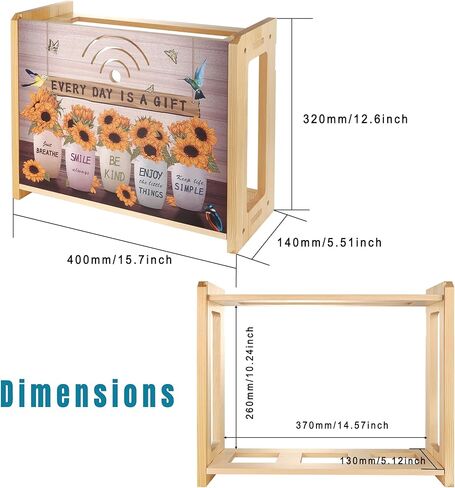 Router Shelf Wall Mount Router Storage Box, Wooden WiFi Cable Box Shelf Cord Cover Organizer, Decorative Wall Rack for WiFi Internet Wireless Device Power Wire Holder Hide, Hanging/Floor in Kuwait