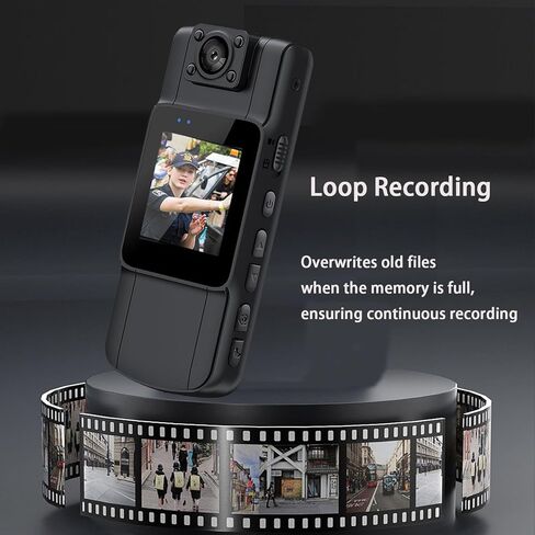 كاميرا الجسم واي فاي 2K(1440P)، مقاومة للماء ودعم إنفاذ القانون بحد أقصى 256 جيجابايت، كاميرا الجسم الشخصية القابلة للارتداء مع تسجيل الصوت والفيديو، التحكم في التطبيق عن بعد، رؤية ليلية، عدسة دوارة 180 درجة in Kuwait