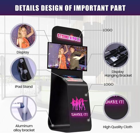 حامل أرضي لتلفزيون Kiosk مع Ipad، ورفوف عرض المعارض التجارية المصنوعة من الألومنيوم تضيف شاشات عرض تفاعلية لخلق جو راقي لأحداثك/عروض المنتجات الترويجية/أكشاك المؤتمرات/المعارض التجارية! in Kuwait