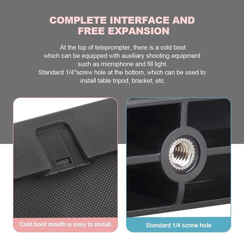 LENSGO TC7S Portable Teleprompter for Phone, Mini Teleprompter with Remote Control Compatible with iPhone & Android for Online Teaching Vlog Live Streaming Interview, Fold in One Sec in Kuwait