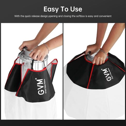 GVM Lantern Softbox Soft Light Modifier, 33inch, Quick-Setup Quick-Folding GVM Light Upgraded for GVM SD200B SD300B SD400B SD500B SD650B and Other Bowens Mount Light in Saudi Arabia