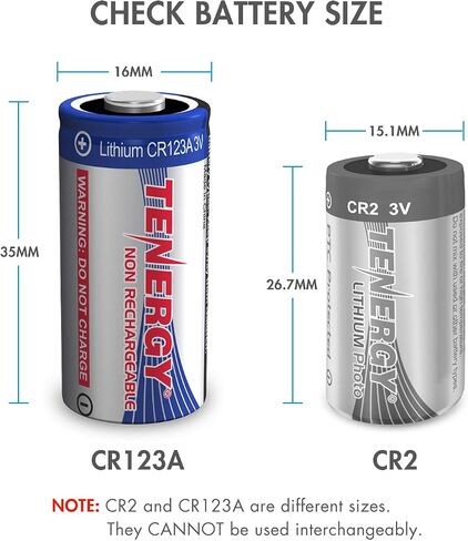 بطارية ليثيوم Tenergy 3V CR123A، بطاريات خلوية CR123A عالية الأداء محمية بتقنية PTC لأجهزة الاستشعار الذكية، 4 عبوات (غير قابلة لإعادة الشحن) in Kuwait