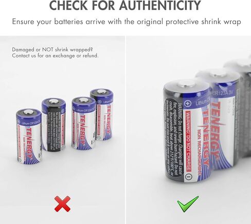 بطارية ليثيوم Tenergy 3V CR123A، بطاريات خلوية CR123A عالية الأداء محمية بتقنية PTC لأجهزة الاستشعار الذكية، 4 عبوات (غير قابلة لإعادة الشحن) in Kuwait