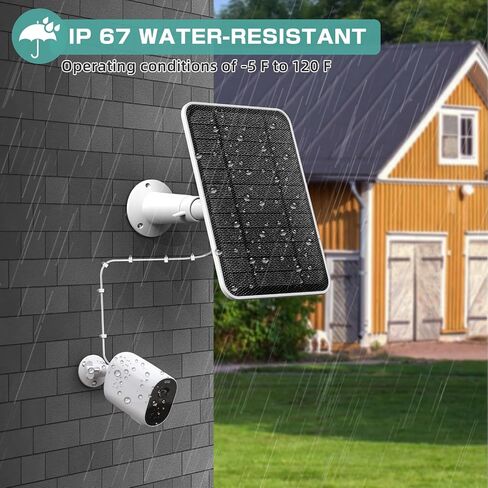 Solar Panel Charger Compatible with Arlo Essential/Essential Spotlight/XL Spotlight Camera, 5V 4W Output 9.8ft Micro USB Cable Adjustable Aluminum Alloy Mount, IP65 Weatherproof (1 Pack) in Saudi Arabia