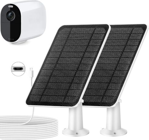 Solar Panel Charger Compatible with Arlo Essential/Essential Spotlight/XL Spotlight Camera, 5V 4W Output 9.8ft Micro USB Cable Adjustable Aluminum Alloy Mount, IP65 Weatherproof (1 Pack) in Saudi Arabia