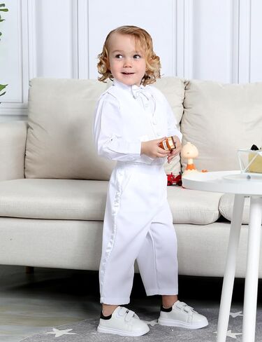 طقم جاكيت وقميص وسترة وسروال وربطة عنق للأطفال من 5 قطع من A&J DESIGN 6 أشهر - 3T in Saudi Arabia