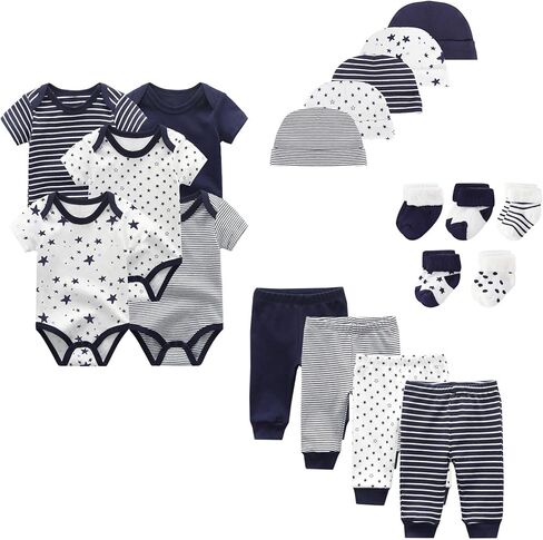 JELYLOVE Unisex 19 Pack Baby Boy Girl Layette Sets Infant Boy Girl Clothes | newborn essentials set,unisex,easy to mix & match,everyday wear,easy diaper changes,perfect for new parents in Saudi Arabia